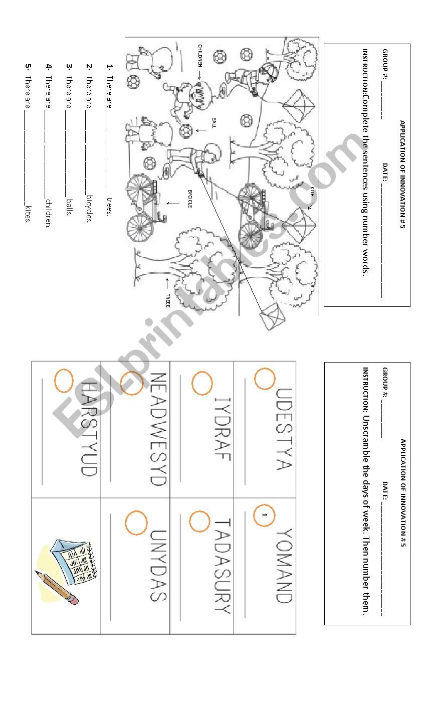 There are & Days of the week worksheet