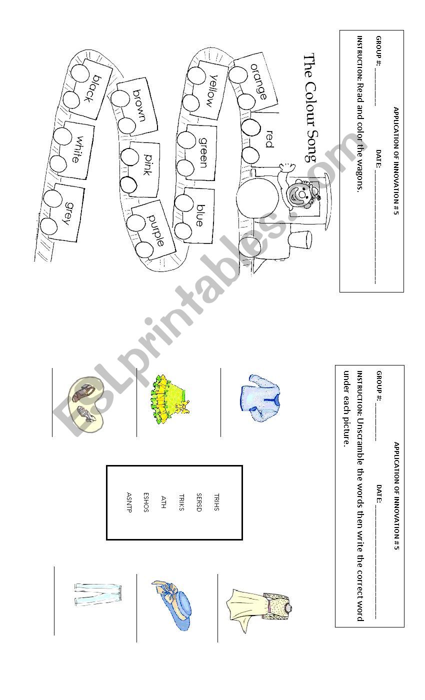 Colors and clothes worksheet