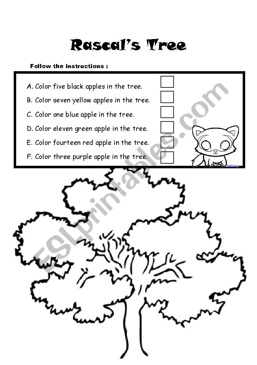 Coloring Tree worksheet