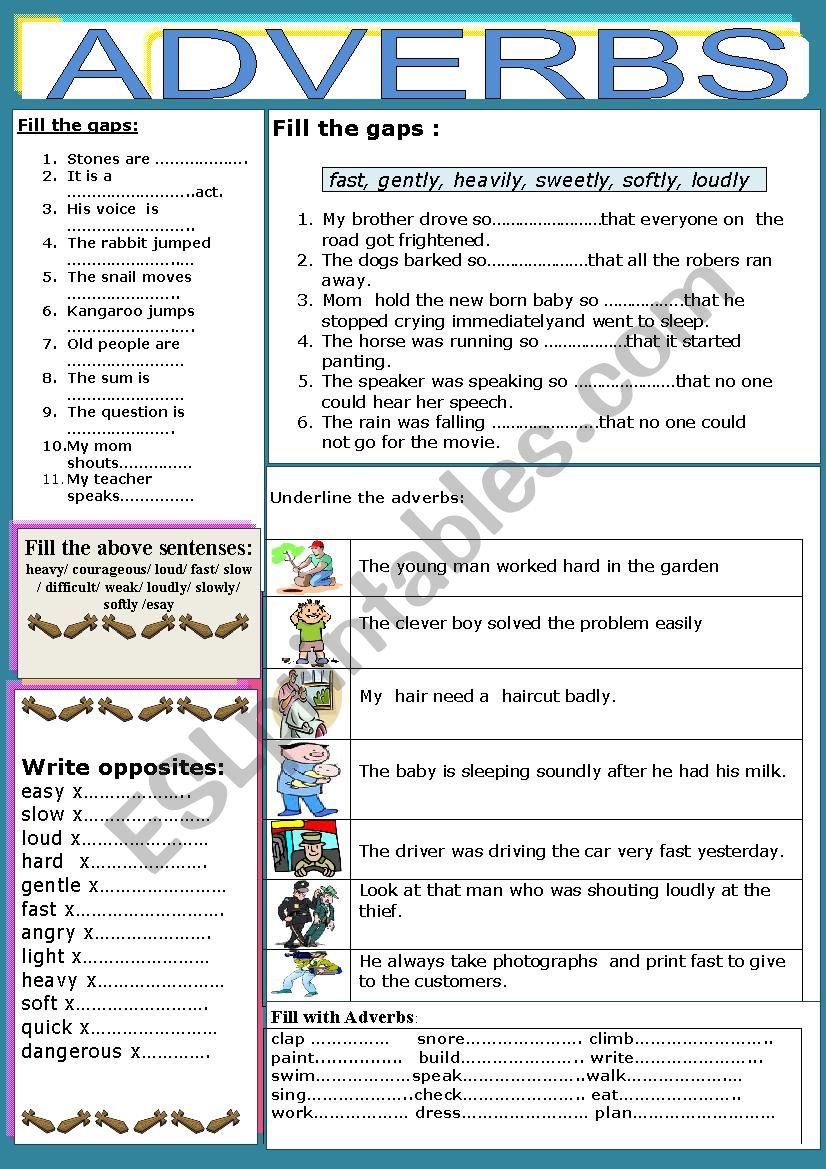 ADVERBS worksheet