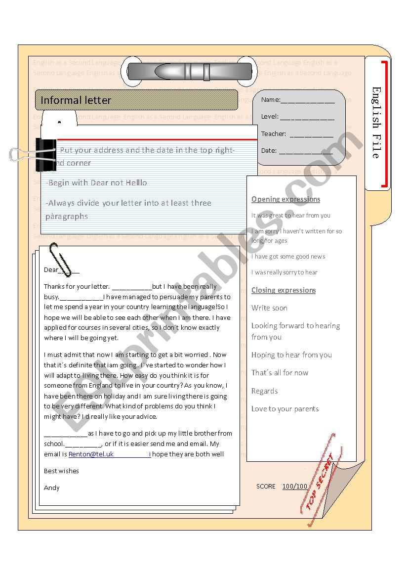 letter worksheet