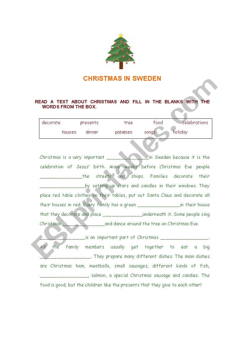 Christmas celebration! worksheet