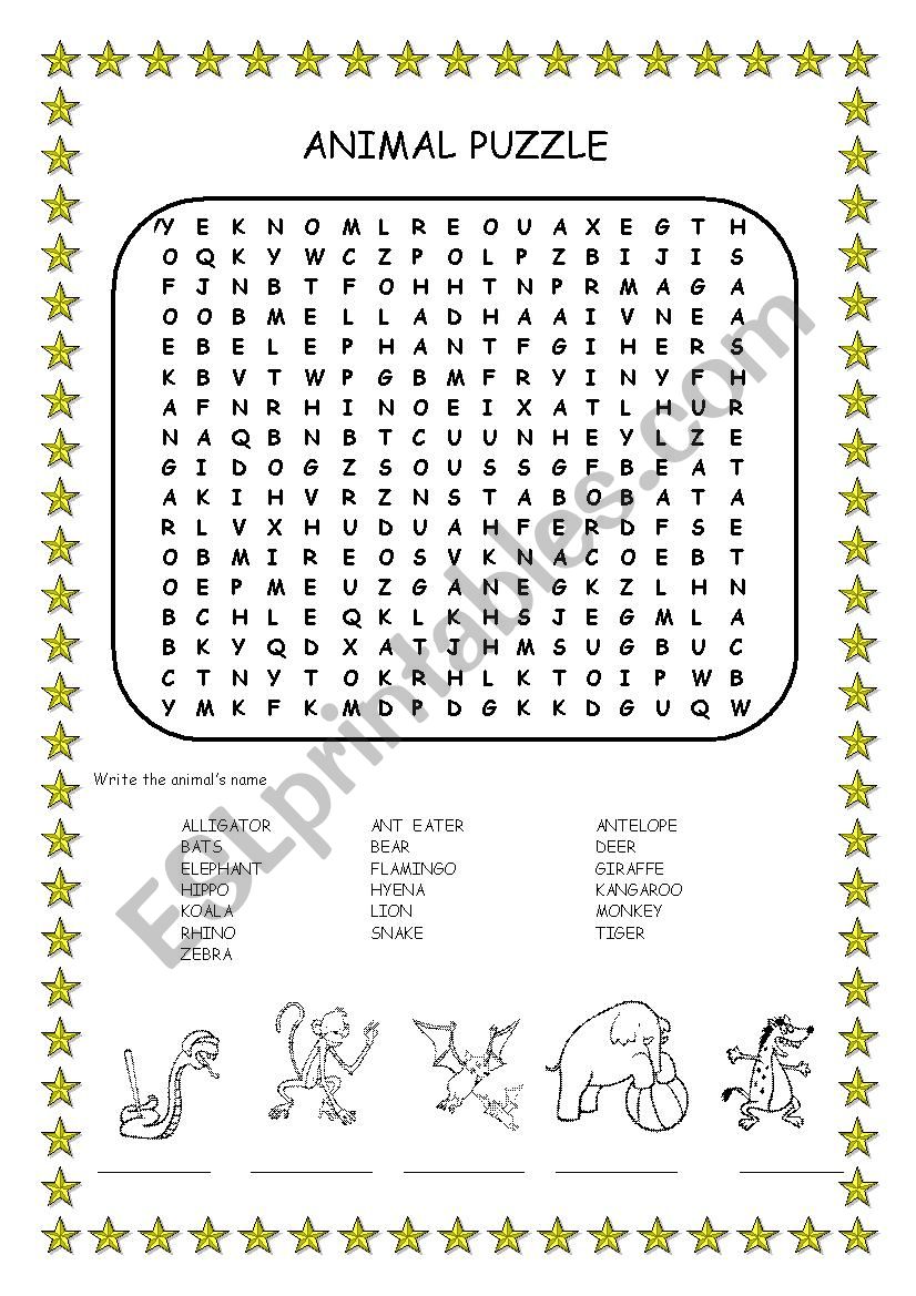 ANIMAL PUZZLE worksheet