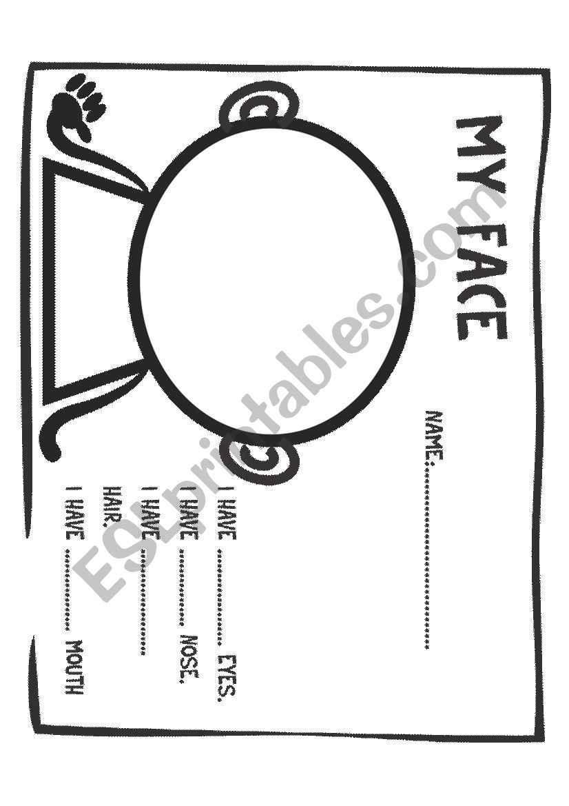 My face  worksheet