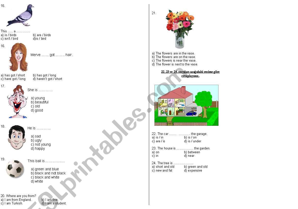 4.grade test part 2 worksheet