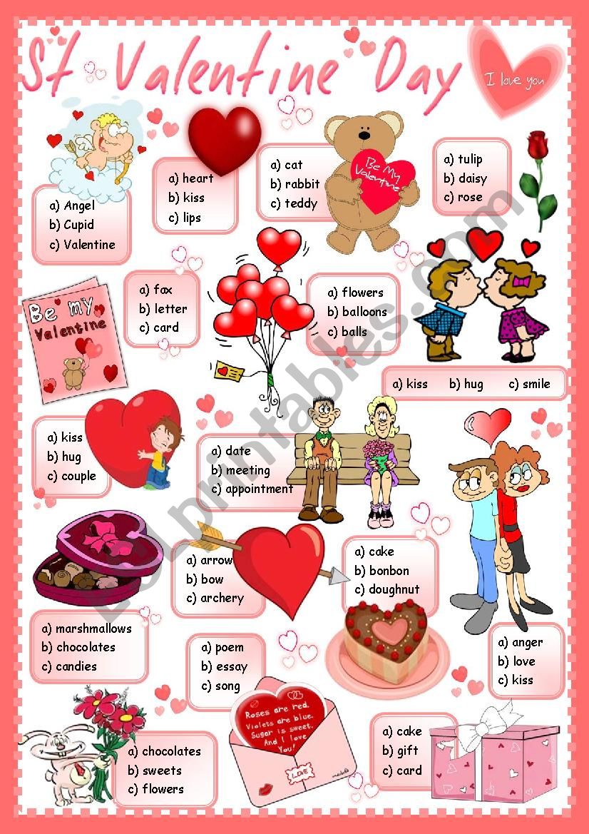 St Valentines Day - multiple choice quiz