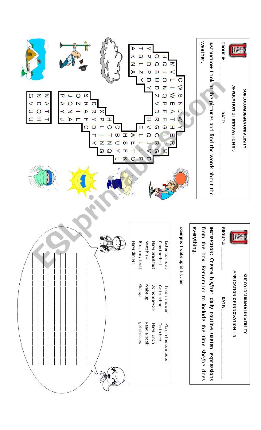 WEATHER worksheet