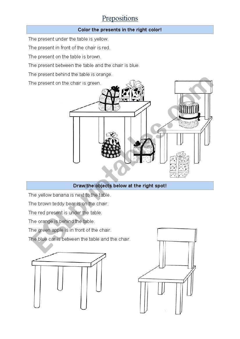 Practice Prepositions worksheet