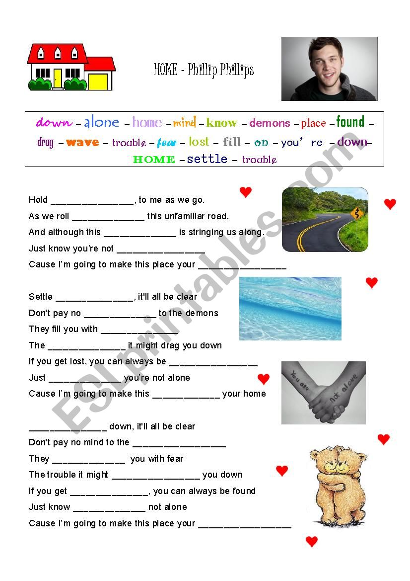 HOME - Phillip Phillips  worksheet