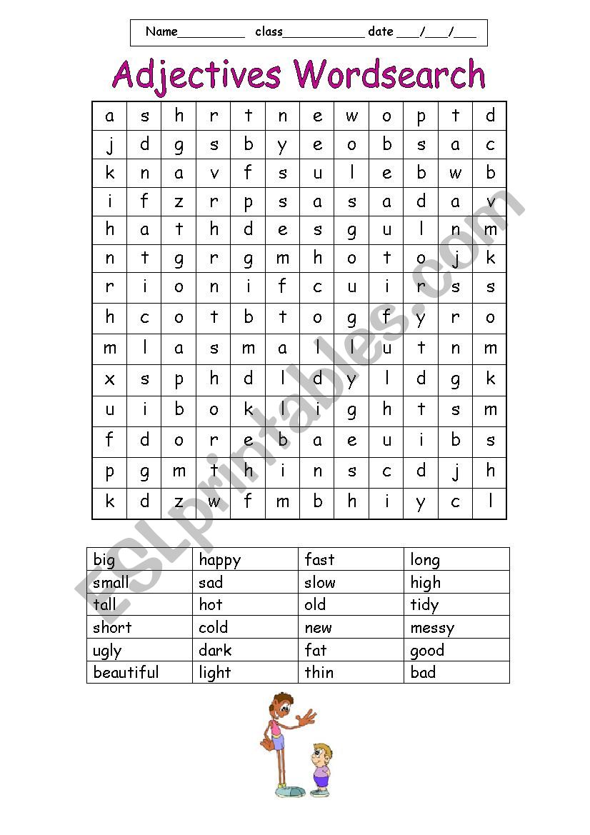 Adjectives worksheet