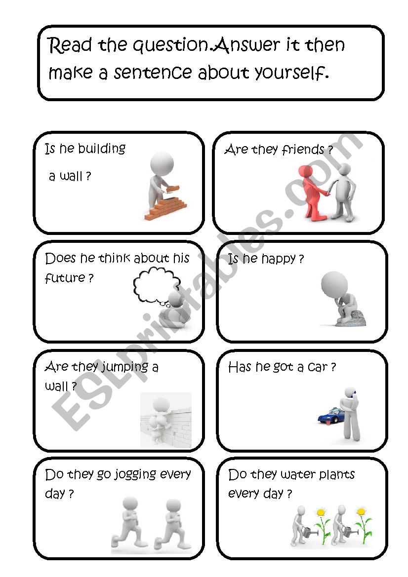 speaking cards(present simple or present continuous)