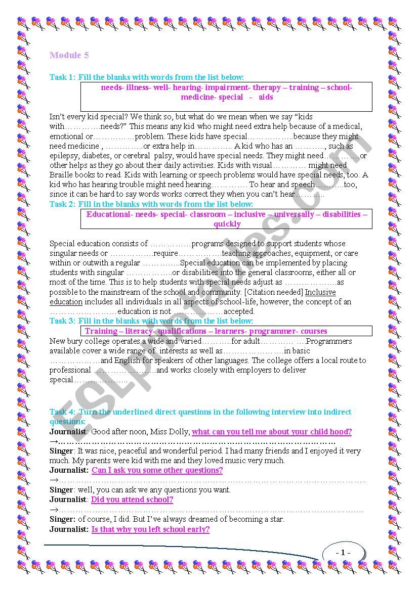 Module Five: Third FormTunisian Pupils.