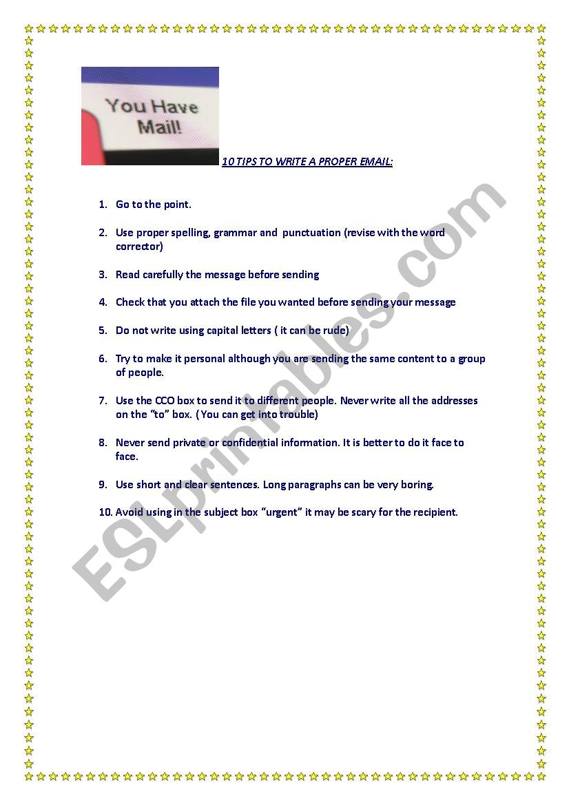 Ten tips to write a proper email