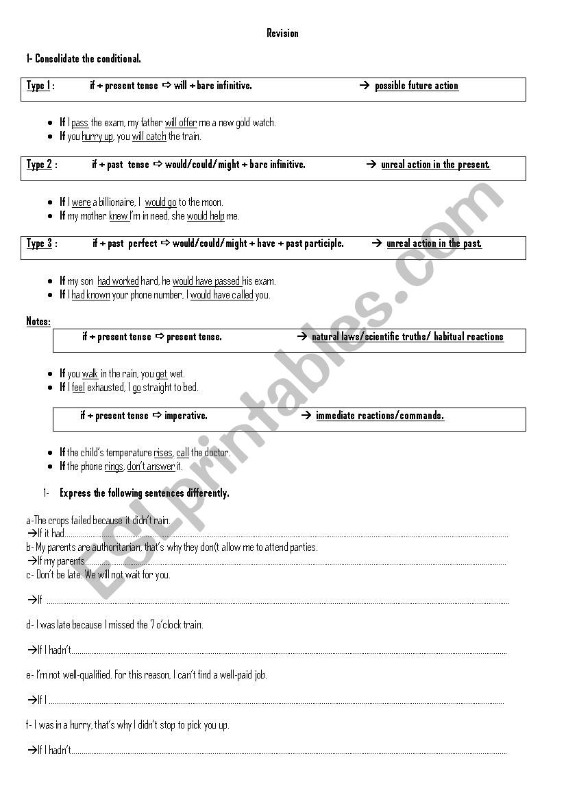 revision worksheet