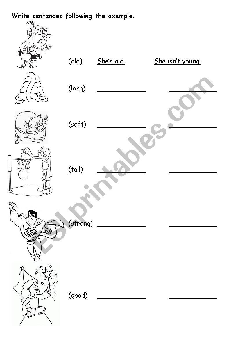 write sentences following the example