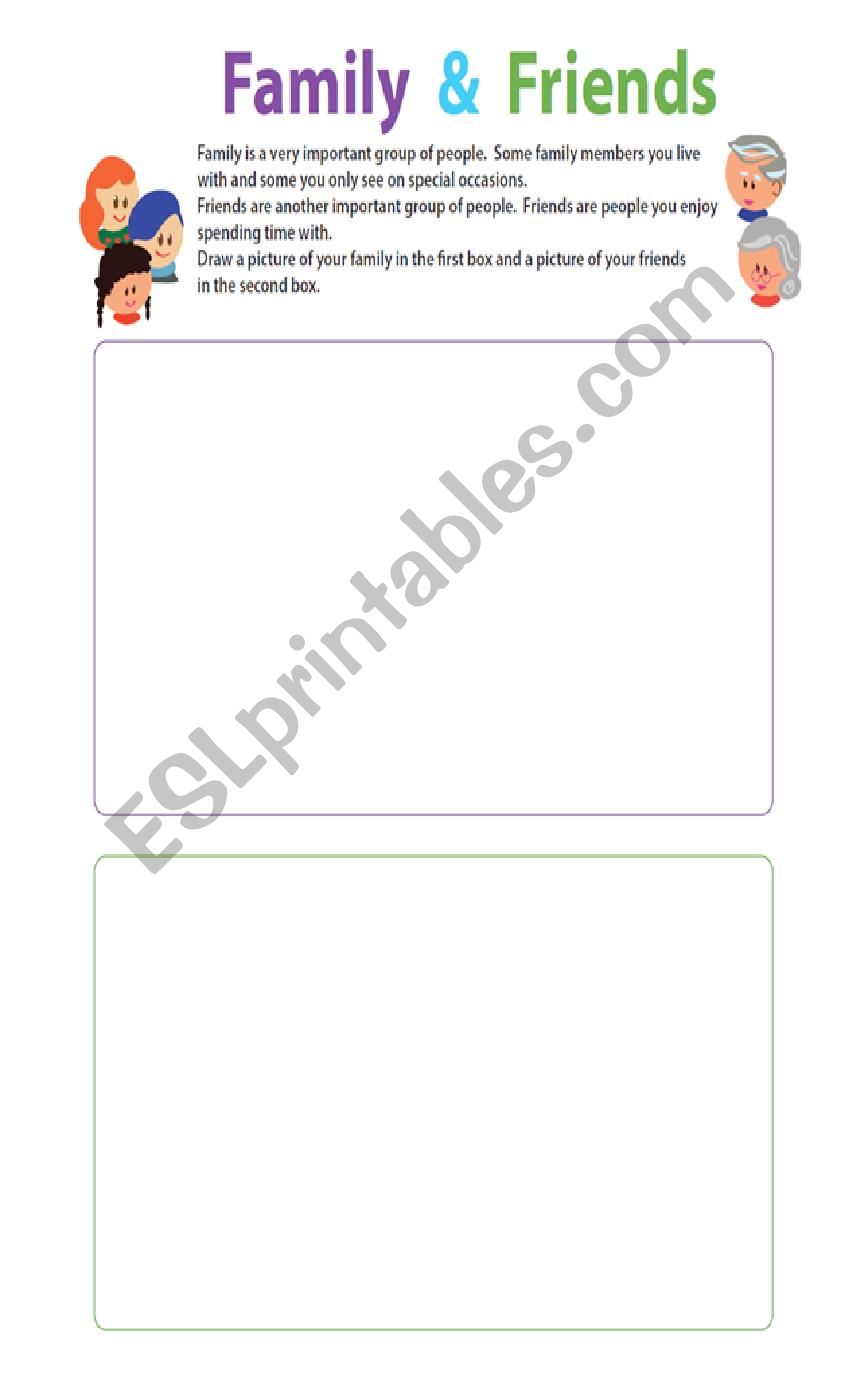Family and Friends worksheet