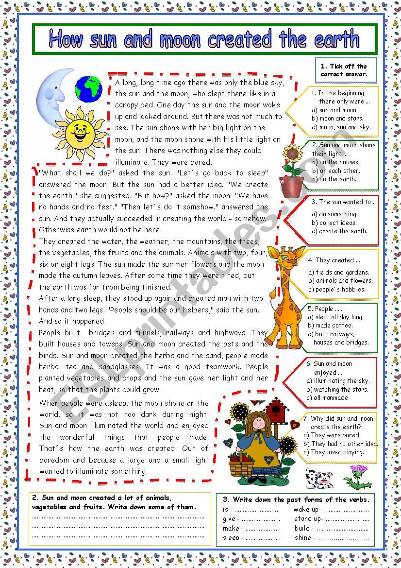 How sun and moon created the earth (+KEY)