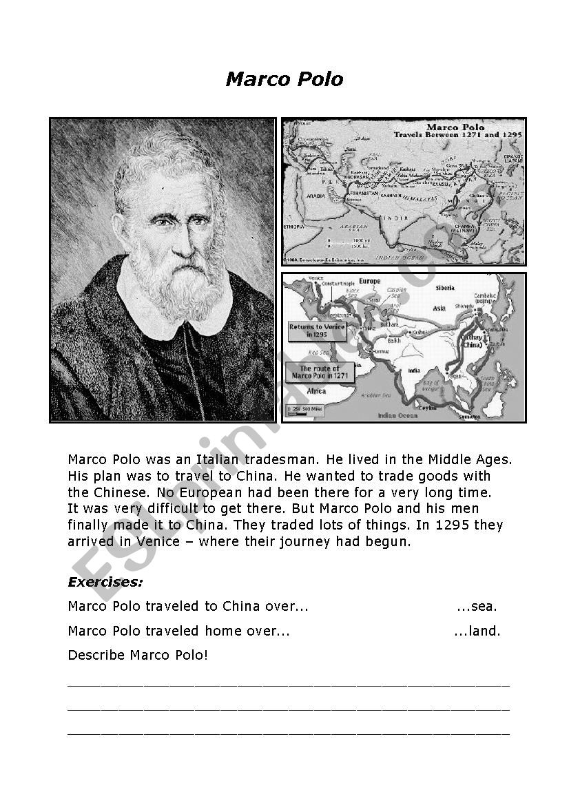 Marco Polo worksheet