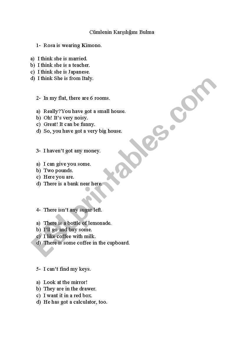 test worksheet