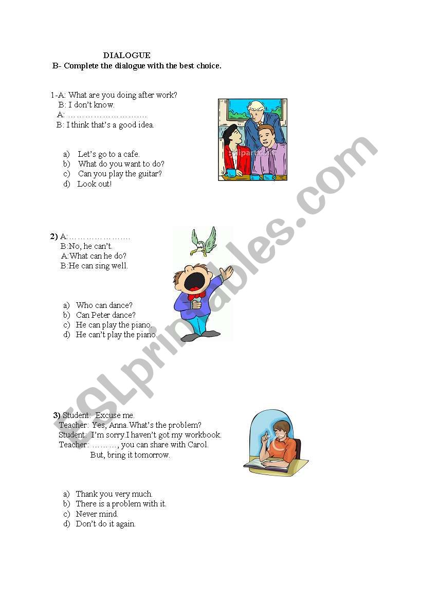 test worksheet