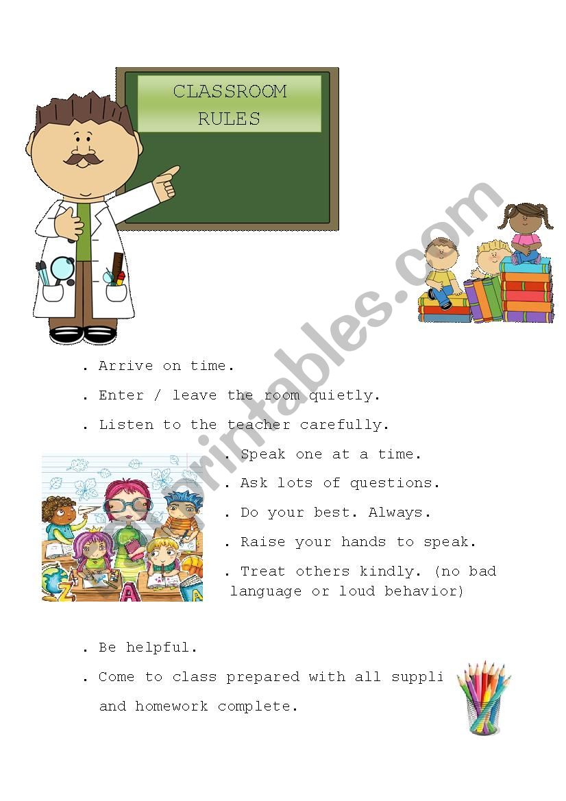 Classroom Rules worksheet