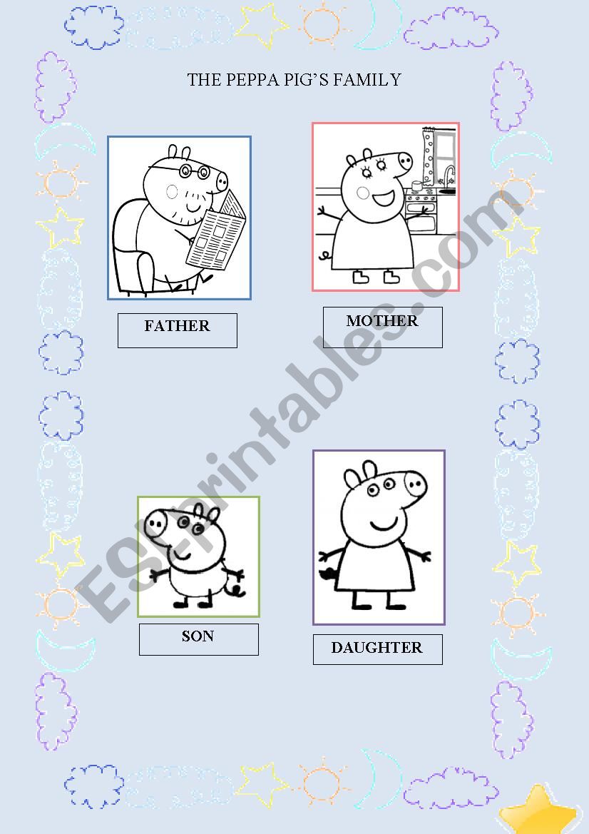 Family Peppa Pig worksheet