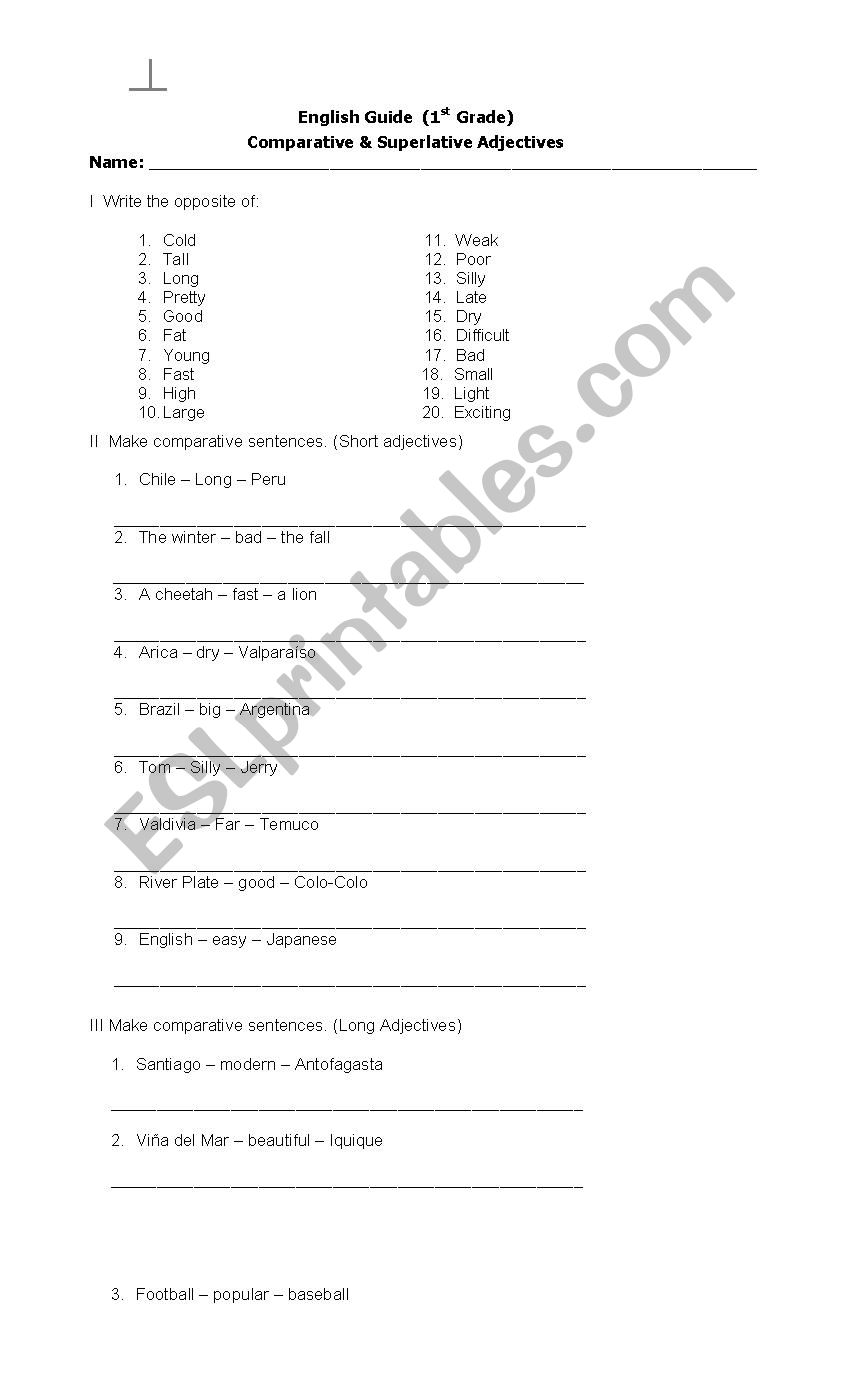 Exercise worksheet