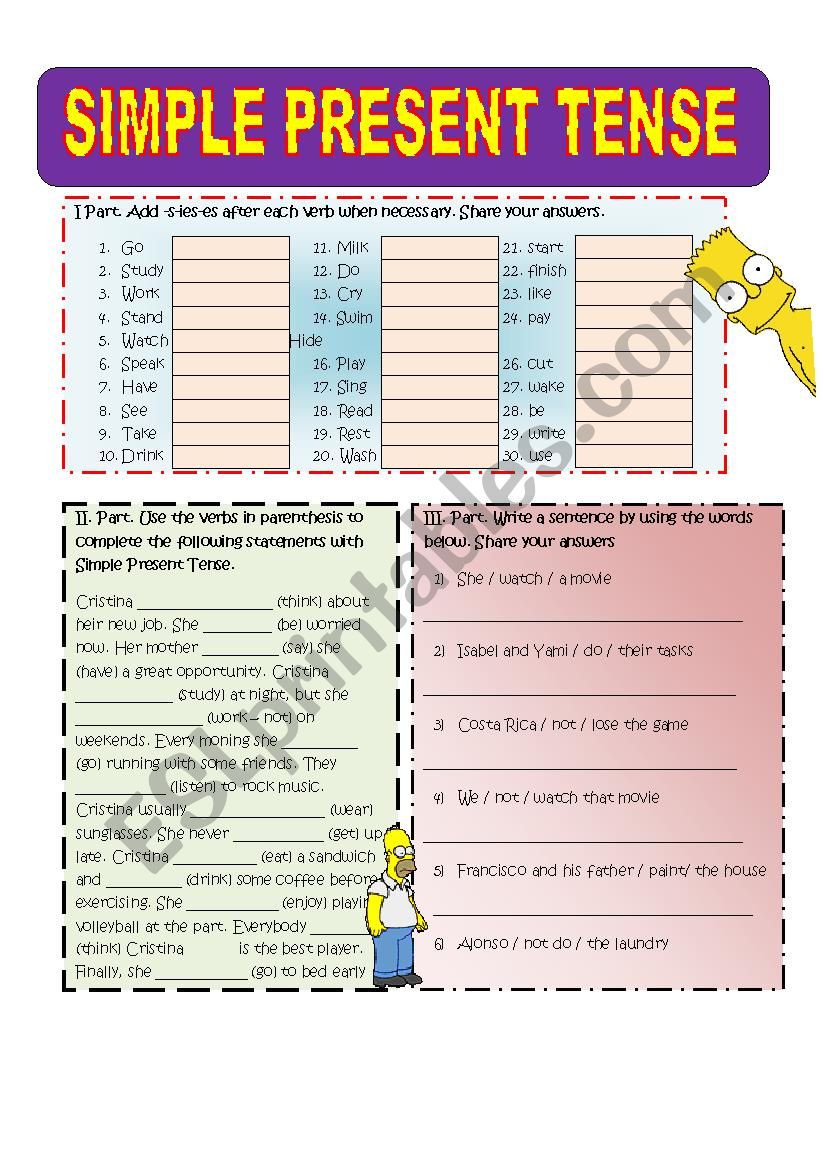 Which Tense Past Present Practice Worksheets