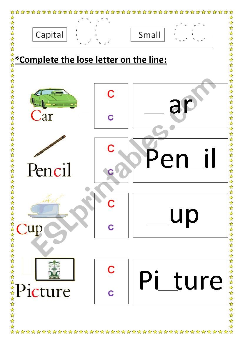 The letter C worksheet