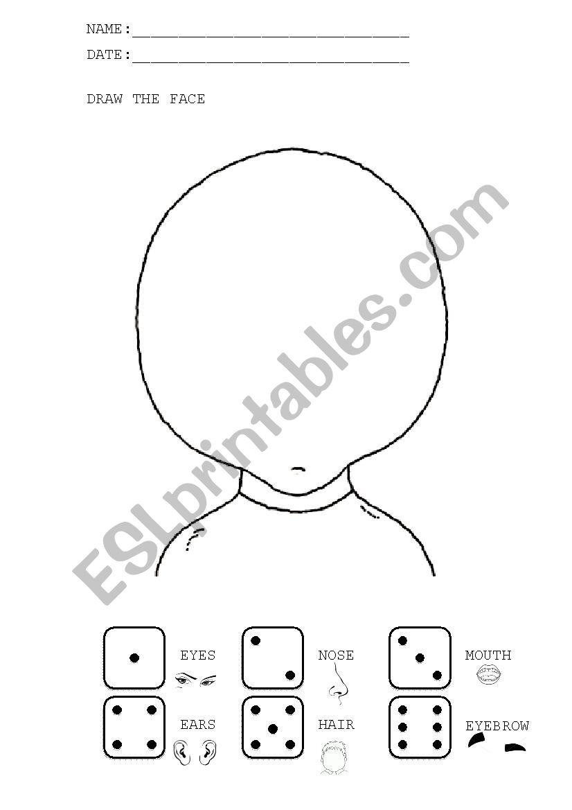 Draw the face worksheet