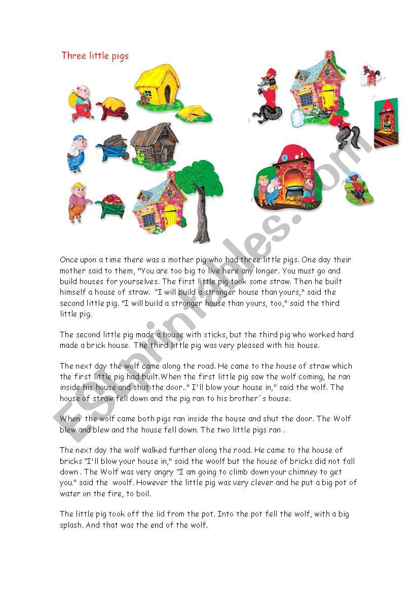 Three little pigs worksheet