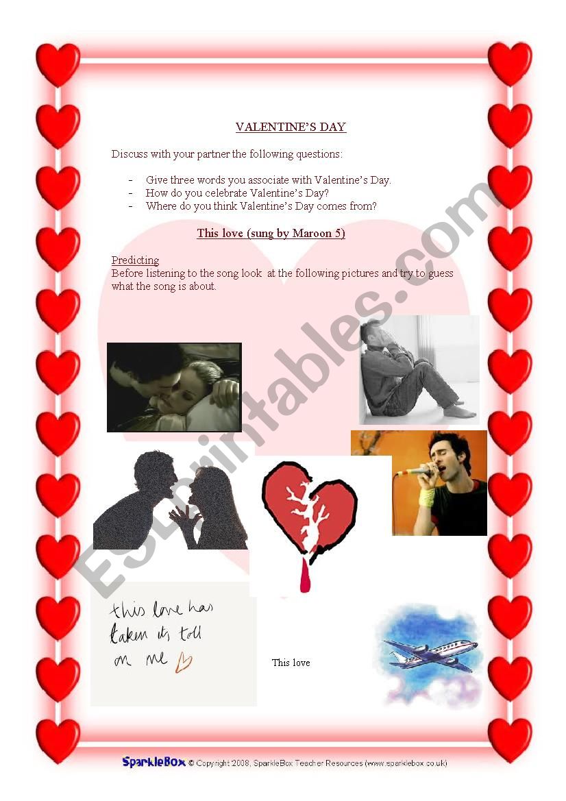 This Love by Maroon 5 worksheet