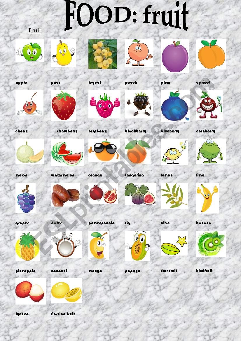 Fruit worksheet