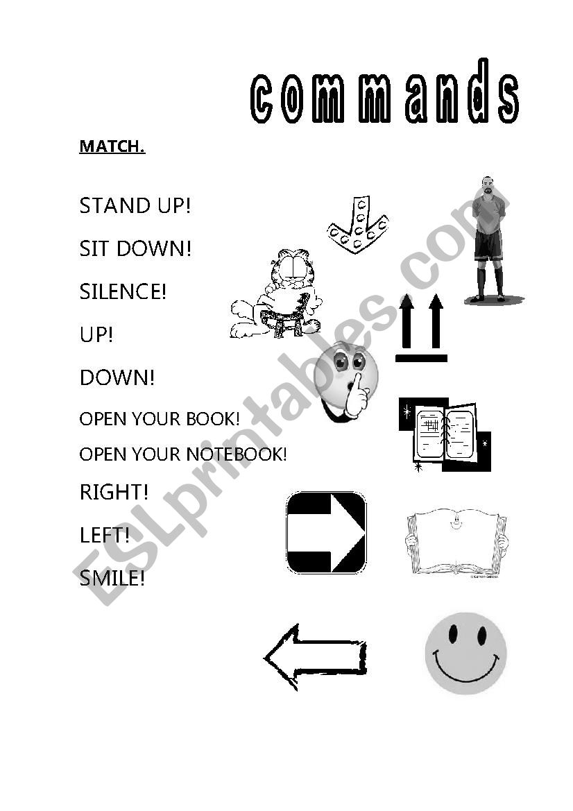 Commands worksheet