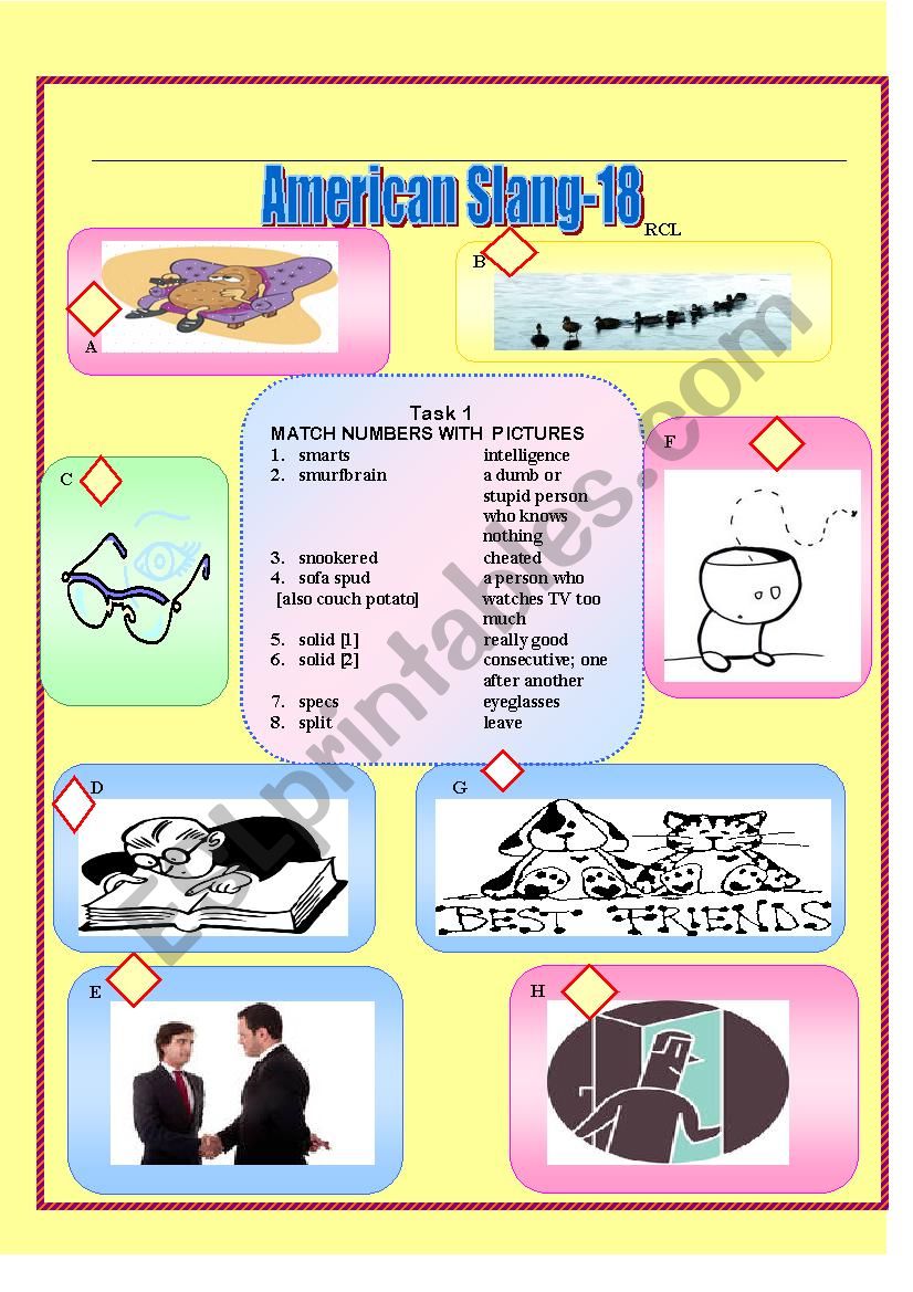 American Slang-18 worksheet