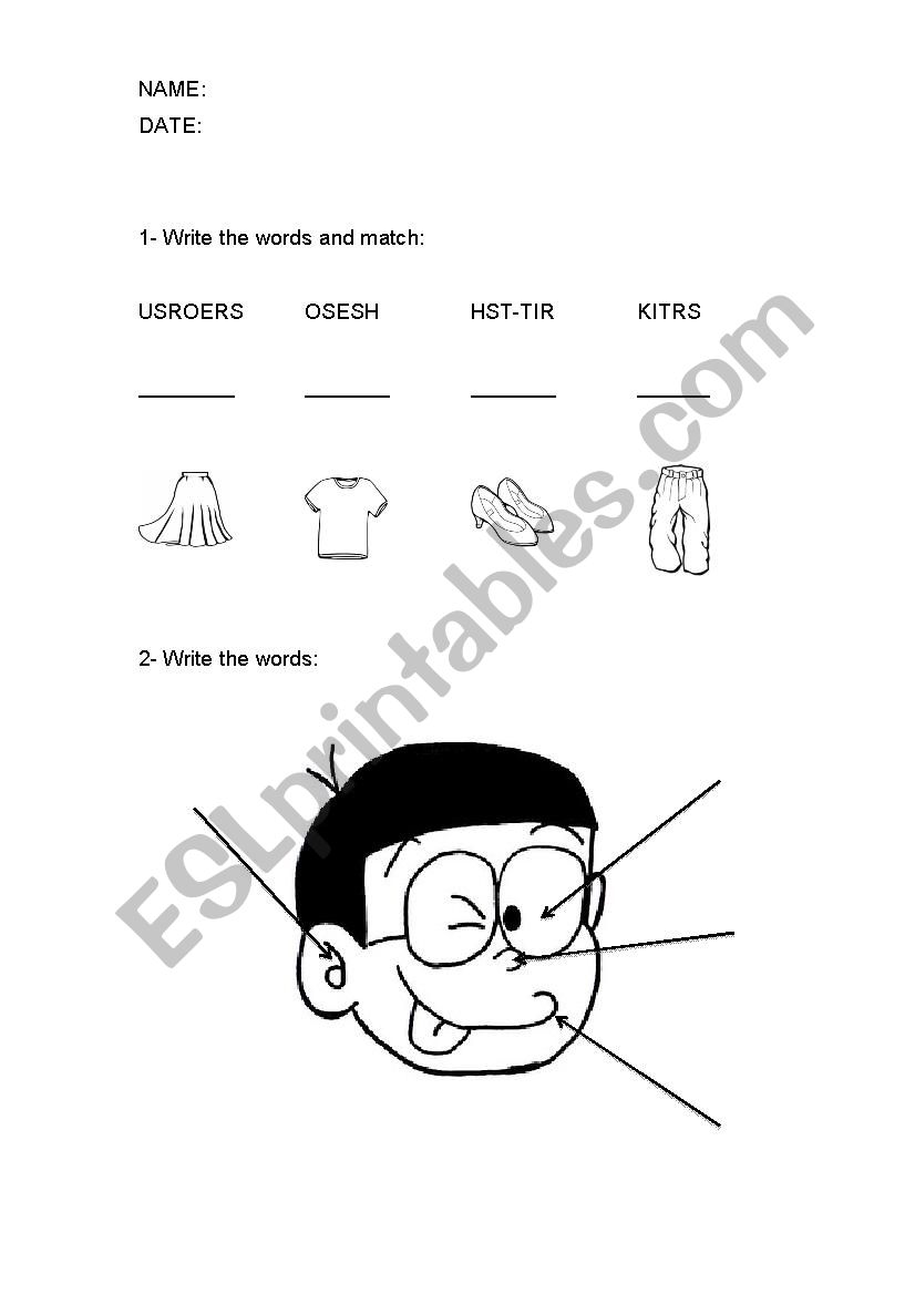 Describing people worksheet