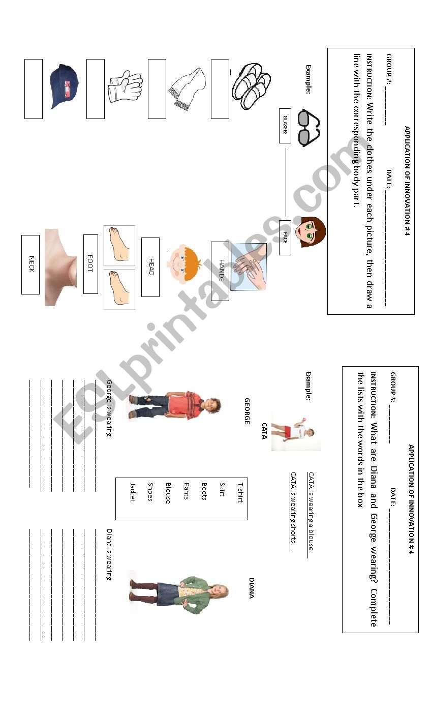 CLOTHES worksheet