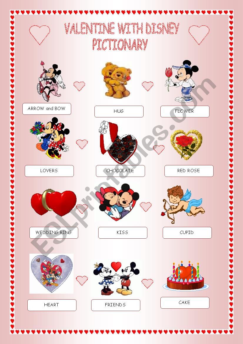 Valentine with Disney -pictionary