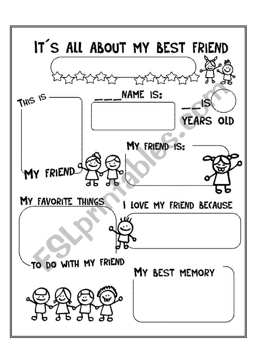 Its all about my best friend worksheet