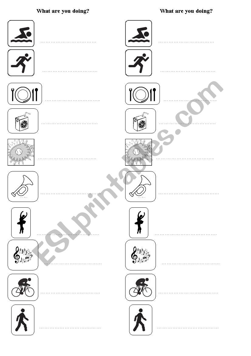 present continuous worksheet