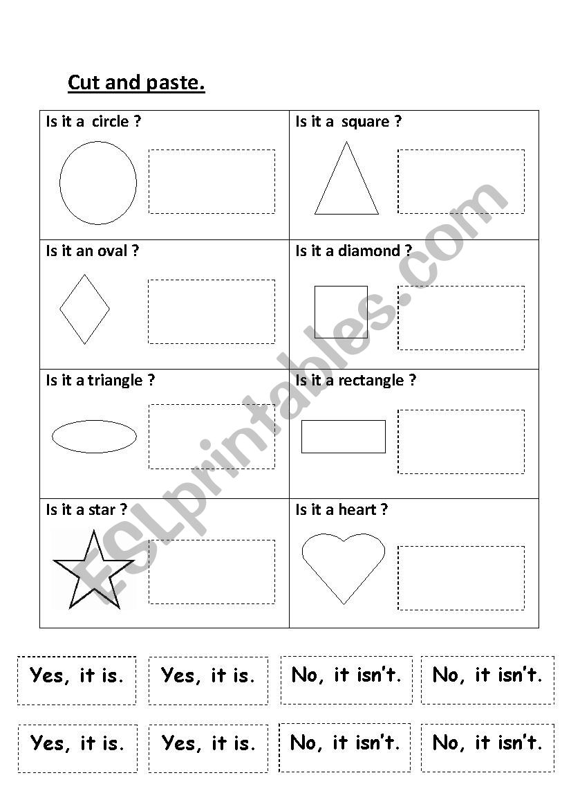 Shapes (Cut & Paste) worksheet