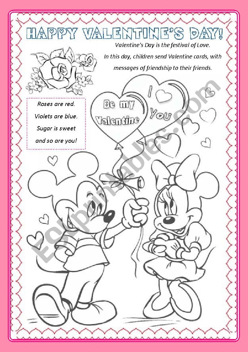 Valentines Day worksheet