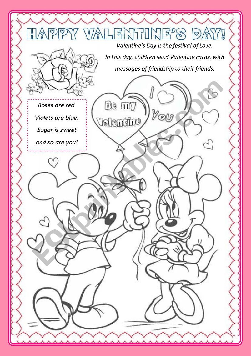 ValentineÂ´s Day worksheet