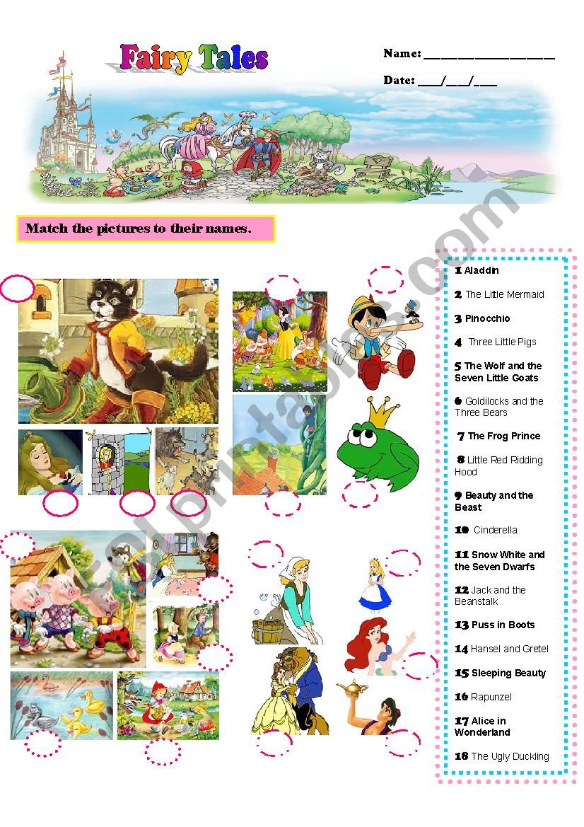 Fairy Tales worksheet