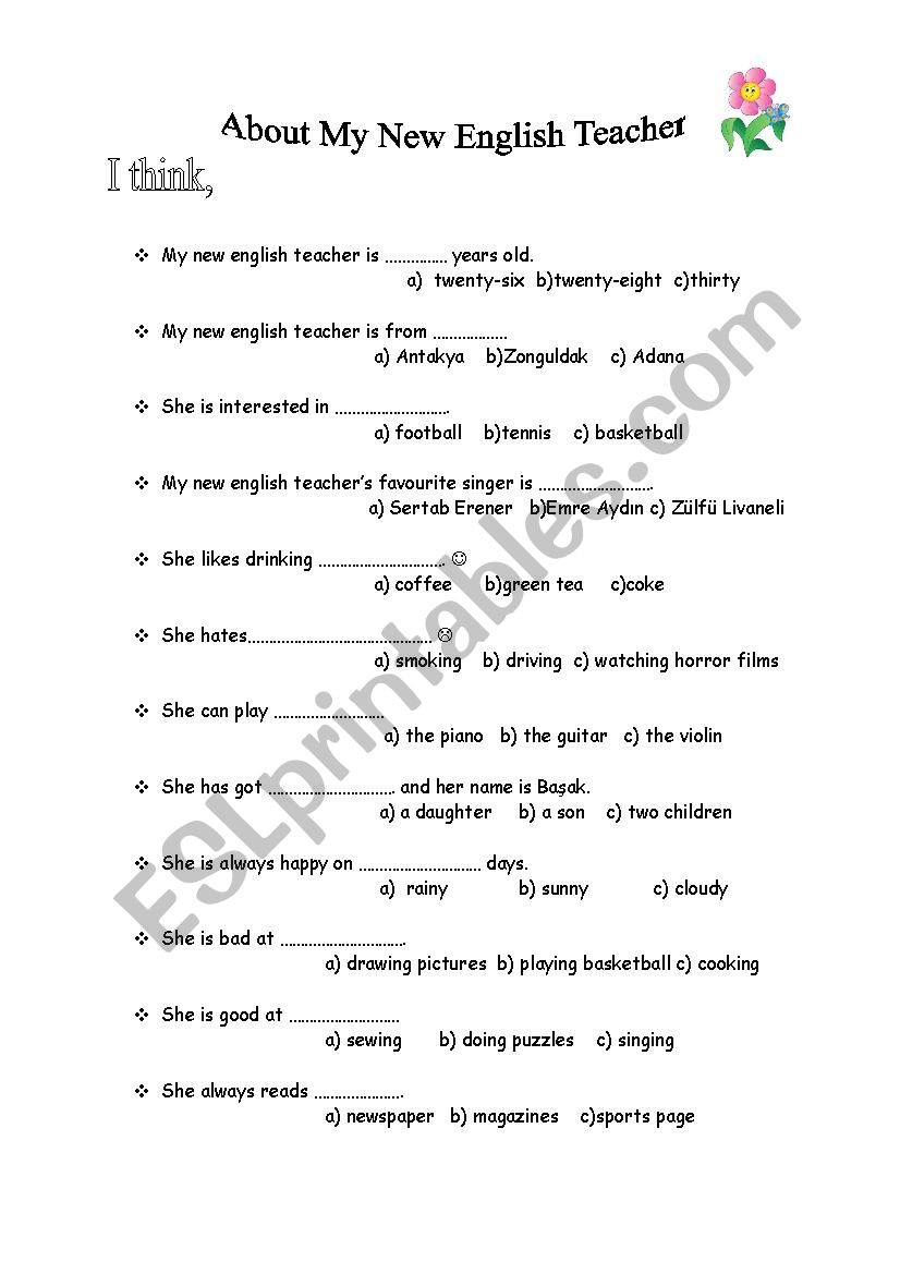 warm up for new students worksheet