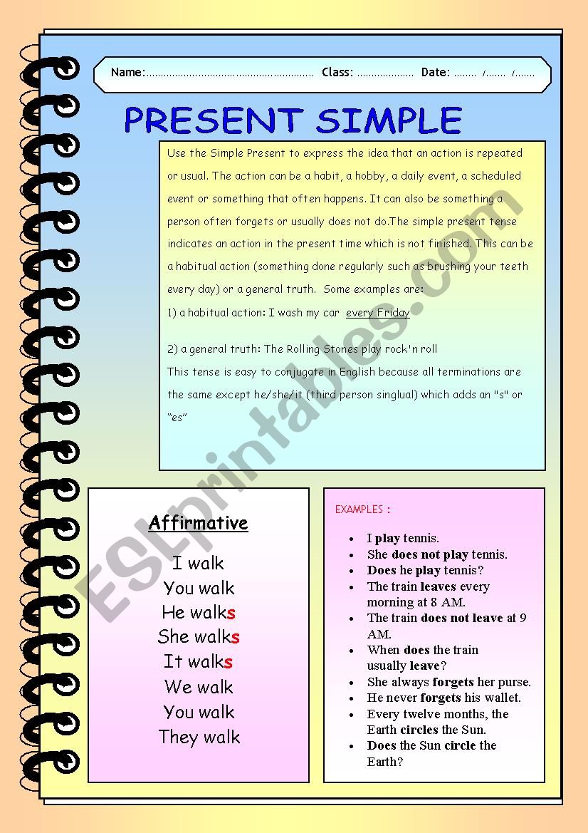PRESENT SIMPLE  worksheet
