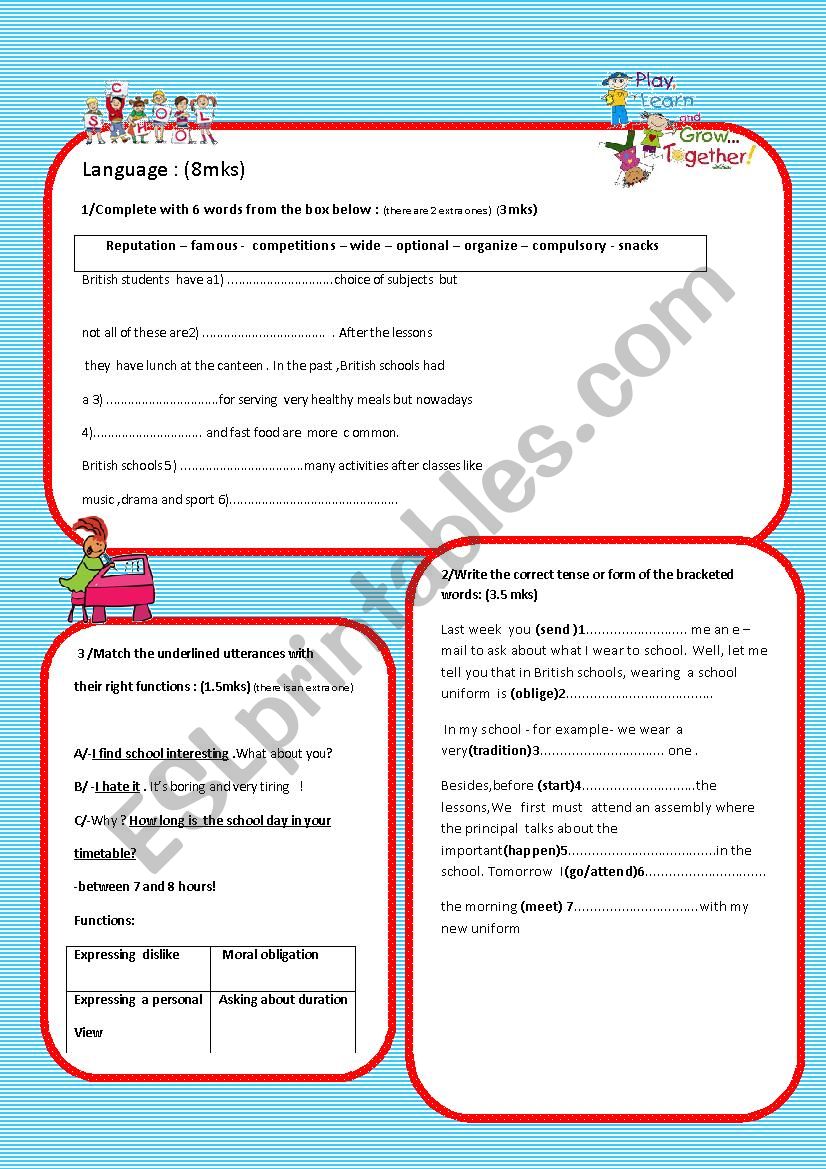 TEST n2 for 8th formers (language part)