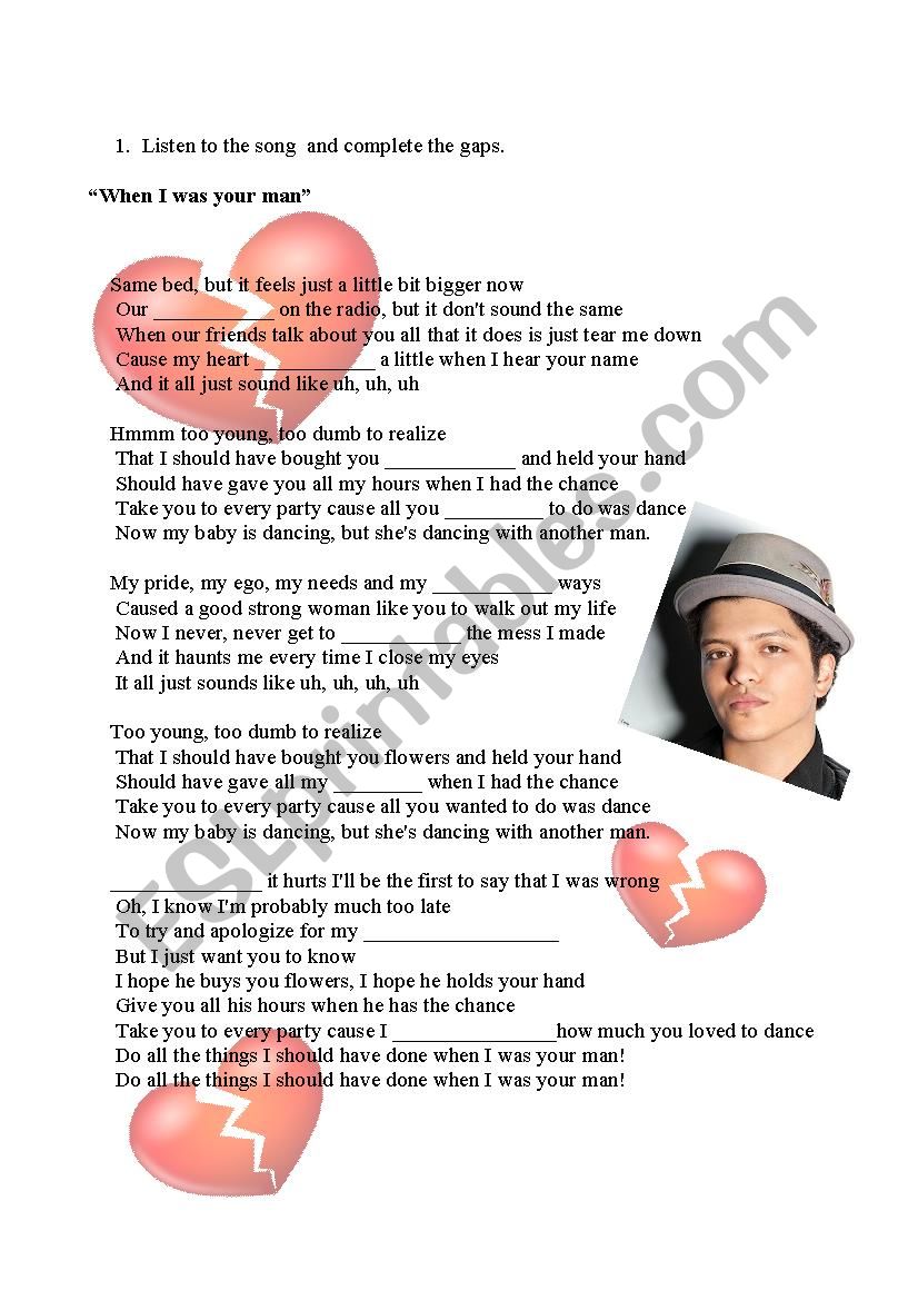 When I was your man - Bruno Mars Song