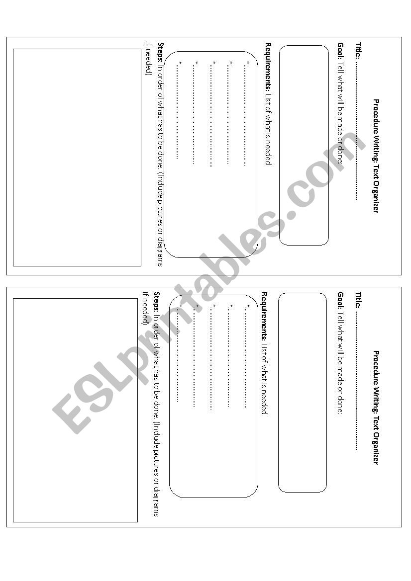 Text Organizer worksheet