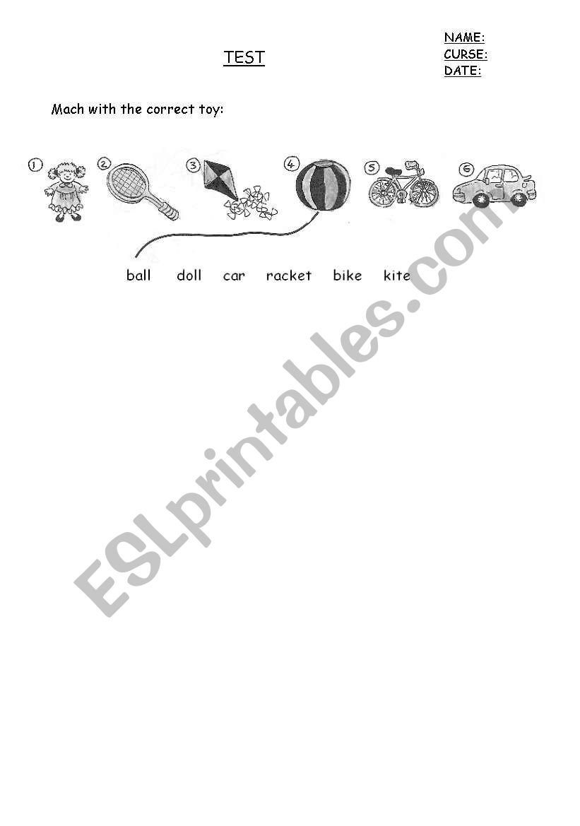 toys worksheet